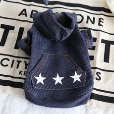 이엘피코리아 스타 주머니 강아지 옷, 블루, 1개