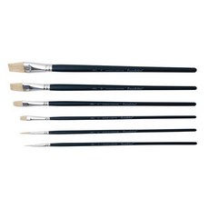 WINSOR&NEWTON 溫莎牛頓 油畫筆 6入 WI5295026, Round 3/6號+Flat 10/14號+Filbert 3/6號, 1組