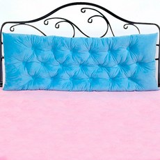 Sunheeshop 素色壓紋床頭靠墊, 藍色