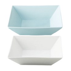 오다도기 레벤쿠첸 센단 정사각 볼 16cm 2p 세트, 화이트, 블루, 1세트
