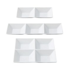 레벤쿠첸 오다도기 스퀘어 칸 소스접시 3p 세트, 화이트, 1세트