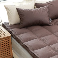 라뽐므 순면구스 2단 토퍼매트리스 4.4kg + 호텔식 솔리드 토퍼커버 세트