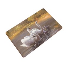 해피팝 레자이션 미끄럼방지 주방발매트, 커플스완, 1개