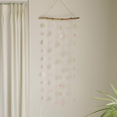 아스파시아 나크레 오색찬란 자개 발 인테리어 가랜드, 핑크 + 화이트