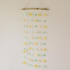 아스파시아 나크레 오색찬란 자개 발 인테리어 가랜드, 옐로우 + 그린