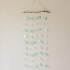 아스파시아 나크레 오색찬란 자개 발 인테리어 가랜드, 에메랄드 + 화이트