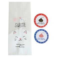황씨네도시락 냥이M봉투 100p + 초콜릿 스티커 친구야 맛있게 먹어 100p, 1세트
