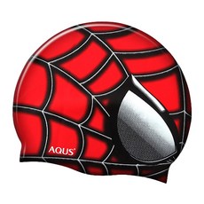 AQUS 矽膠蜘蛛人泳帽 AC1321, 紅色