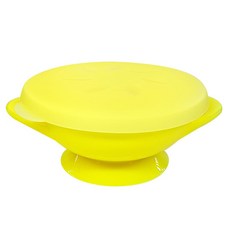 AGAFURA 矽膠防傾倒碗+蓋子, 黃色, 1組