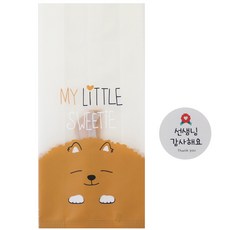 黃氏便當 멍이M號袋 50p + 康乃馨圓形老師謝謝您貼紙 50p, 1套