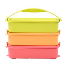 Tupperware Sweet Goody Box 矩形 3 層盒子, 混色, 1套
