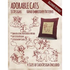Adorable Cats Hand Embroidery Patterns Paperback, Createspace Independent Publishing Platform