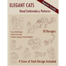Elegant Cats Hand Embroidery Pattern Paperback, Createspace Independent Publishing Platform