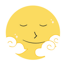 도나앤데코 밤하늘 잠자는 보름달 스티커, 혼합 색상, 60개입