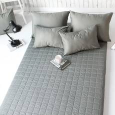 Beau Monde 純棉絎縫床墊套, 深卡其色