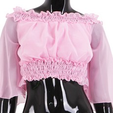 雪紡短版公主上衣 BDT-15101, 淺粉色