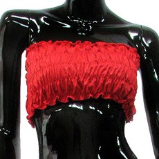 彈性皺褶裸色上衣 BDT-7401, 紅色的