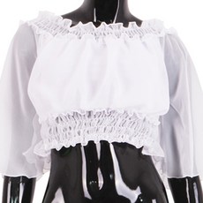 雪紡短版公主上衣 BDT-15101, 白色的