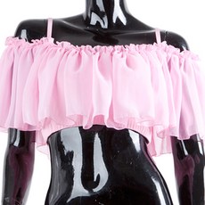 彈性荷葉邊上衣 BDT-15601, 淺粉色