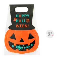 황씨네도시락 할로윈 호박 모자 쿠키비닐백 100p + 스티커 홈메이드 하트 소 100p, 1세트