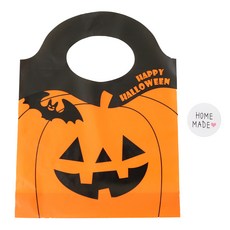 黃氏便當 萬聖節新款南瓜餅乾塑膠袋 30入 + 手工愛心貼紙 小 30入, 1套