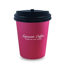 투고팩 레드 종이컵 300ml x 50p + 개폐형뚜껑 50p, 1세트