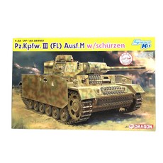DRAGON MCL0133 1/35 Pz.Kpfw 3 FL Ausf.M 帶 Schurzen 塑料模型坦克, 1個