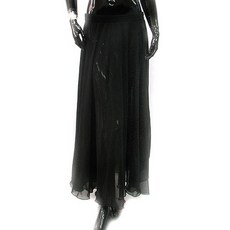 肚皮舞單層4層輪廓裙 BDS-4901, 黑色的