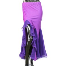 肚皮舞兩用開叉美人魚裙 BDS-6501, 深紫色