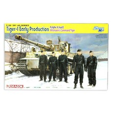 DRAGON MCL0131 1/35 Tiger I 早期生產 Pz.Kpfw 6 Ausf.E Wittmann's Command Tiger 塑料模型坦克, 1個