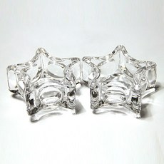 RIVER-GREEN 星形玻璃小茶蠟燭台 2入, 單一顏色