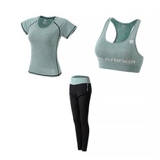 DM 여성용 알럽핏 멜란지 피트니스 요가복 3p 세트 긴바지