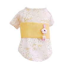 핸즈앤독 로망플라워 강아지한복 남아용, 옐로우, 1개