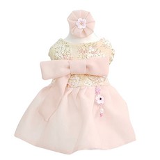 핸즈앤독 로망플라워 강아지한복 여아용, 핑크, 1개