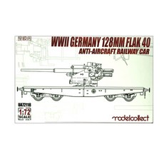 ModelCollect 1/72二戰德國128mm Flak 40高射炮鐵路車塑膠模型, 1套