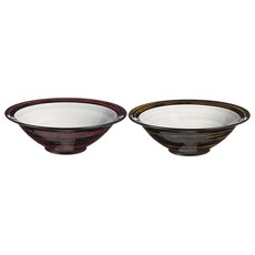 신창희 도요 검은투톤 깊은샐러드볼 빨강 + 노랑, 혼합 색상, 1세트