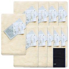 Songwol 松月 棉花糖柔軟擦手巾 米色 10入+搓澡巾 黑色, 混色, 1組