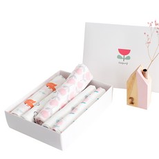 Dalpong 印花布尿墊 5入+禮品袋, 粉色, 1組