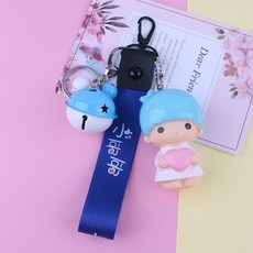 Super Six可愛嬰兒天使和有鈴鐺的鑰匙圈 11, 2個
