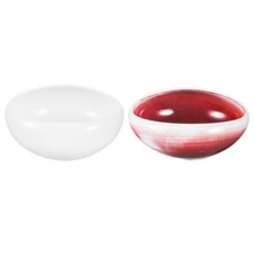 이창화갤러리 물레 타원볼 2호 2p, 백자, 진사, 1세트
