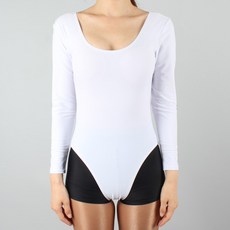 CHORUS LINE 棉質長袖三角緊身衣, 白色的