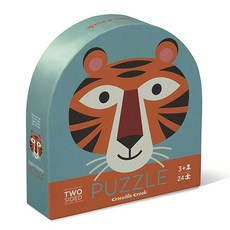 크로커다일크릭 양면 원형 퍼즐, 24피스, 호랑이, 1개