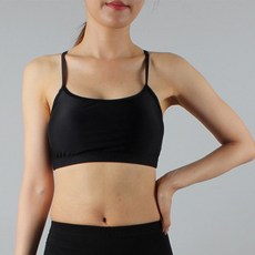 CHORUS LINE 棉跨度健美操 String Nash X 上衣, 黑色的