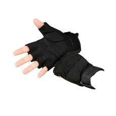 DM Corporation I LOVE FIT 軍事風半指手套 S, 黑色, 2個