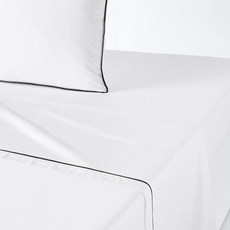 線條印花緞面薄被 F704851, 白色的