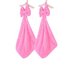 이엘피코리아 극세사 리본 주방수건, 핑크, 2개