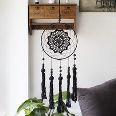홈테리어 뜨개장식 블랙 드림캐처