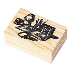 핑거팩토리 빈티지 우드 스탬프 B, 12 책상