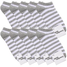Socks Factory 男款運動短襪, 灰色的, 10個