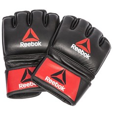Reebok MMA開指皮革手套 RSCB-103RDBK, 紅+黑